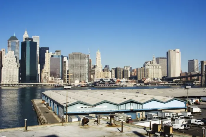 Framed Print : Port Authority buildings on the Brooklyn side of Framed Print : Port Authority buildings on the Brooklyn side of