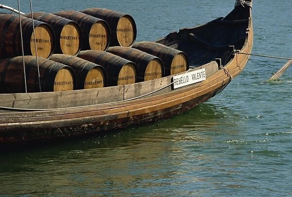 Port barrels, River Douro, Oporto, Portugal, Europe
