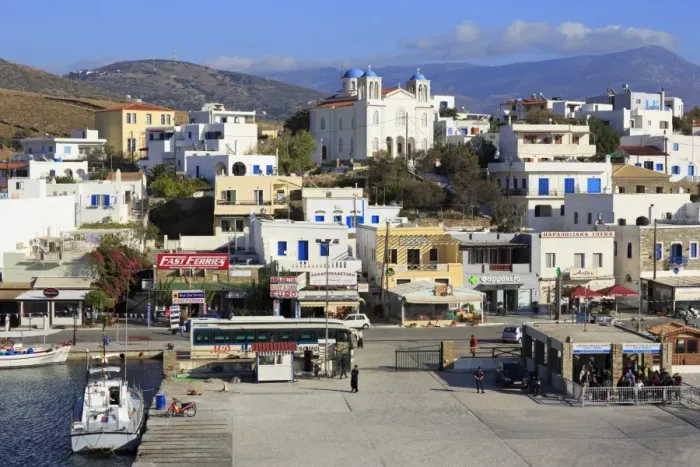 Framed Print : Port of Gavrio, Andros Island, Cyclades, Greek Islands, Greece, Europe Framed Print : Port of Gavrio, Andros Island, Cyclades, Greek Islands, Greece, Europe