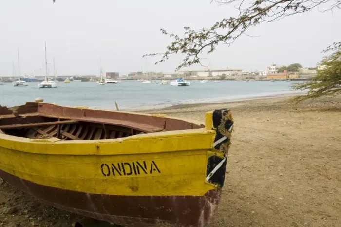 Framed Print : The port of Palmeira, Sal (Salt), Cape Verde Islands, Atlantic, Africa Framed Print : The port of Palmeira, Sal (Salt), Cape Verde Islands, Atlantic, Africa