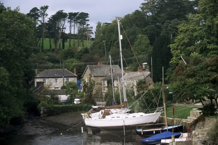 Framed Print : Porth Navas on creek of Helford River, Cornwall, England, United Kingdom, Europe Framed Print : Porth Navas on creek of Helford River, Cornwall, England, United Kingdom, Europe