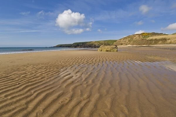 Porthor (Porth Oer) beach, where the sand whistles due to the unique shape of the grains