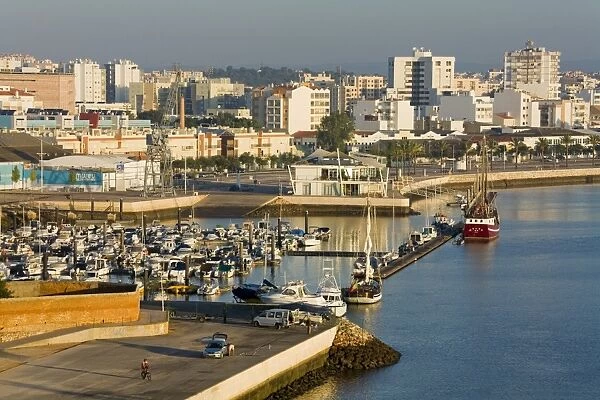 Portimao skyline and marina, Algarve, Portugal, Europe