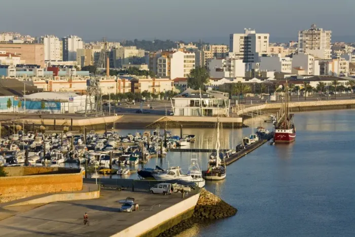 Framed Print : Portimao skyline and marina, Algarve, Portugal, Europe Framed Print : Portimao skyline and marina, Algarve, Portugal, Europe