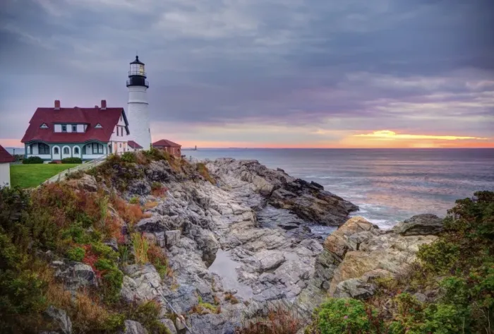 Framed Print : Portland Head Lighthouse at sunrise, Portland, Maine, New England, United States of America, North America Framed Print : Portland Head Lighthouse at sunrise, Portland, Maine, New England, United States of America, North America