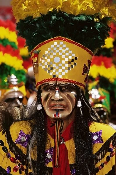 Portrait of a Tobas warrior, the Devil dance (La Diablada), carnival, Oruro