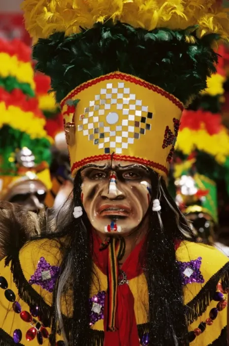 Framed Print : Portrait of a Tobas warrior, the Devil dance (La Diablada), carnival, Oruro Framed Print : Portrait of a Tobas warrior, the Devil dance (La Diablada), carnival, Oruro