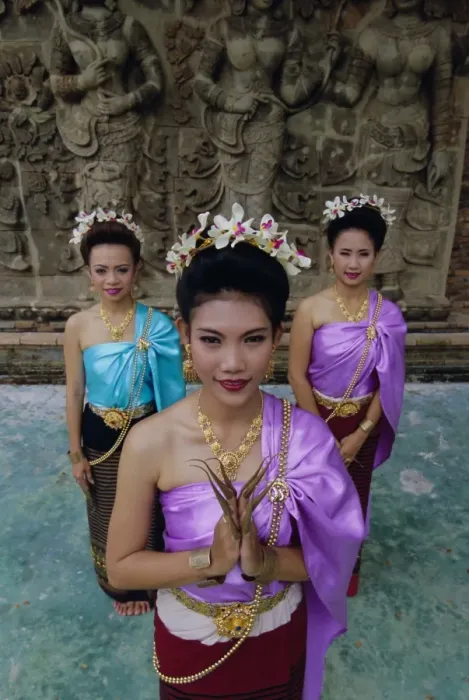 Framed Print : Portrait of three traditional Thai dancers Framed Print : Portrait of three traditional Thai dancers