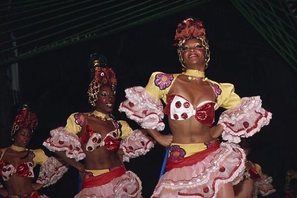 Portrait of women dancers in costume at the Tropicana Nightclub in Havana