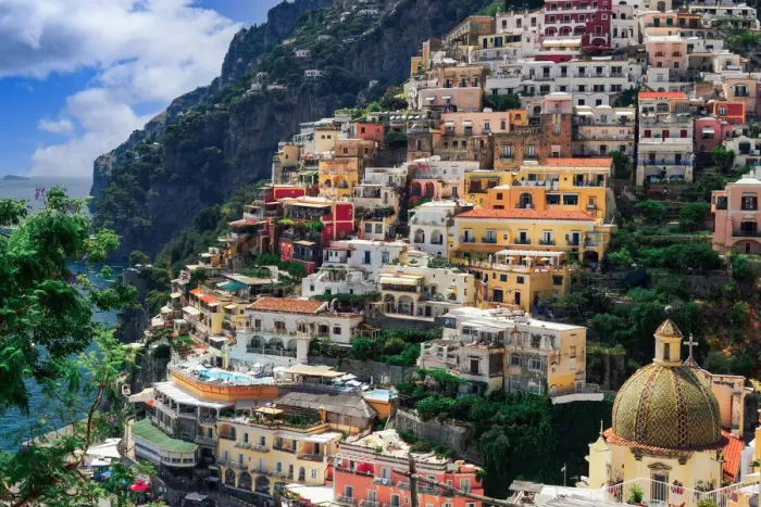 Framed Print : Positano town hill view with low rise colorful buildings above the sea line, Positano, Amalfi Coast, UNESCO World Heritage Site, Campania, Italy, Europe Framed Print : Positano town hill view with low rise colorful buildings above the sea line, Positano, Amalfi Coast, UNESCO World Heritage Site, Campania, Italy, Europe