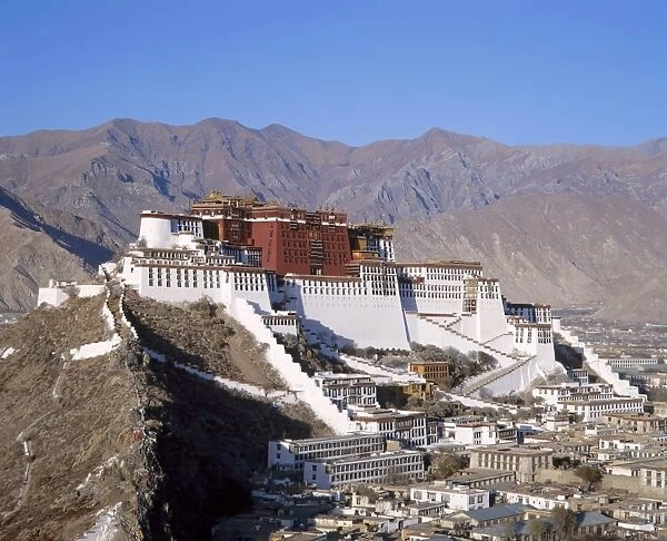 The Potala Palace, former residence of the Dalai Lama in Lhasa, Tibet, Asia