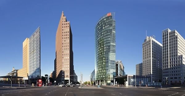Potsdamer Platz Square with DB Tower, Sony Center and Kollhoff Turm Tower, Berlin Mitte