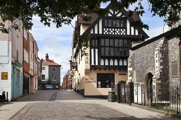 Pottergate, a pedestrian street in Norwich, Norfolk, England, United Kingdom, Europe