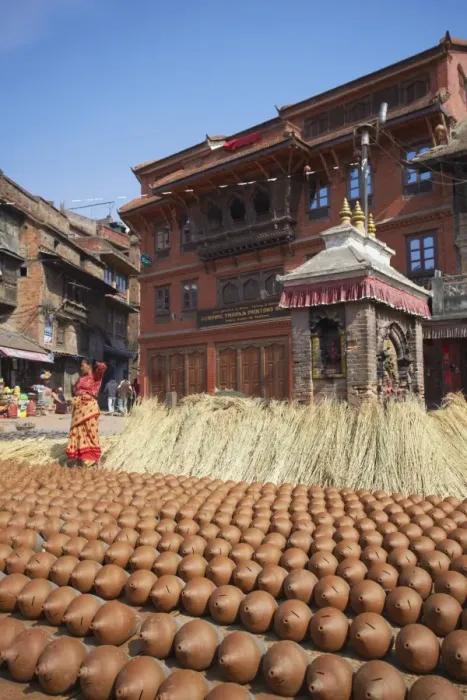Framed Print : Potters Square, Bhaktapur, UNESCO World Heritage Site, Kathmandu Valley, Nepal, Asia