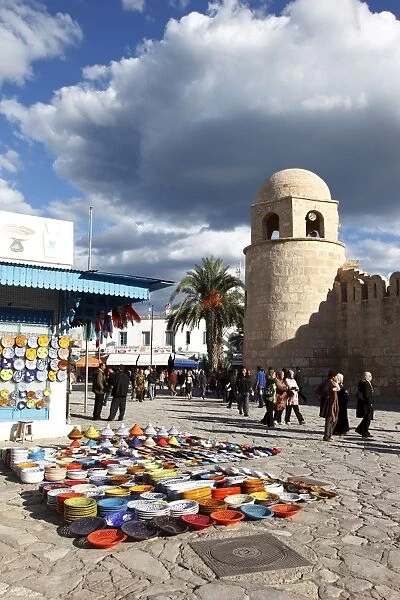 Pottery shop display outside the Great Mosque, Place de la Grande Mosque