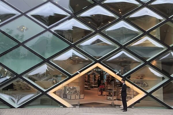 Prada building, designed by architects Herzog de Meuron, Aoyama, upscale fashion shopping district