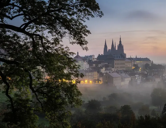 Framed Print : Prague Castle and St. Vitus Cathedral at dawn from Petrin Hill, UNESCO World Heritage Site, Prague, Czechia (Czech Republic), Europe Framed Print : Prague Castle and St. Vitus Cathedral at dawn from Petrin Hill, UNESCO World Heritage Site, Prague, Czechia (Czech Republic), Europe