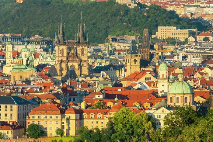 Framed Print : Prague skyline with Church of Our Lady Before Tyn, Old Town Hall Tower, Powder Tower and other spires, Old Town, UNESCO World Heritage Site, Prague, Bohemia, Czech Republic (Czechia), Europe Framed Print : Prague skyline with Church of Our Lady Before Tyn, Old Town Hall Tower, Powder Tower and other spires, Old Town, UNESCO World Heritage Site, Prague, Bohemia, Czech Republic (Czechia), Europe