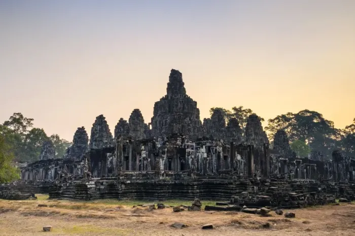 Framed Print : Prasat Bayon temple ruins at sunrise, Angkor Thom, UNESCO World Heritage Site, Siem Reap Province Framed Print : Prasat Bayon temple ruins at sunrise, Angkor Thom, UNESCO World Heritage Site, Siem Reap Province
