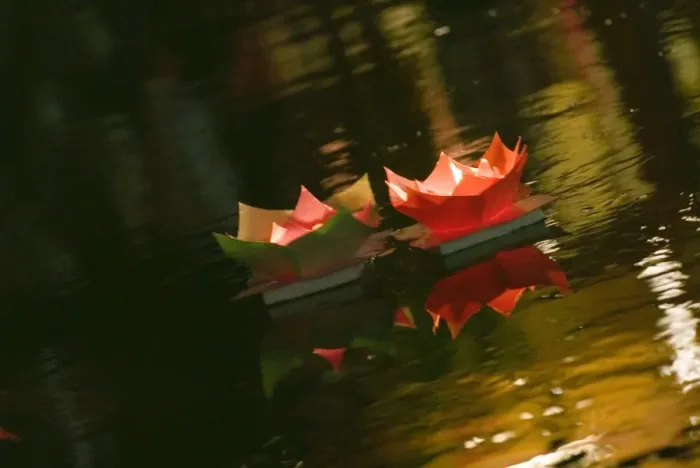 Framed Print : Prayer candles floating in river at night, Lijiang old town, Yunnan, China, Asia Framed Print : Prayer candles floating in river at night, Lijiang old town, Yunnan, China, Asia