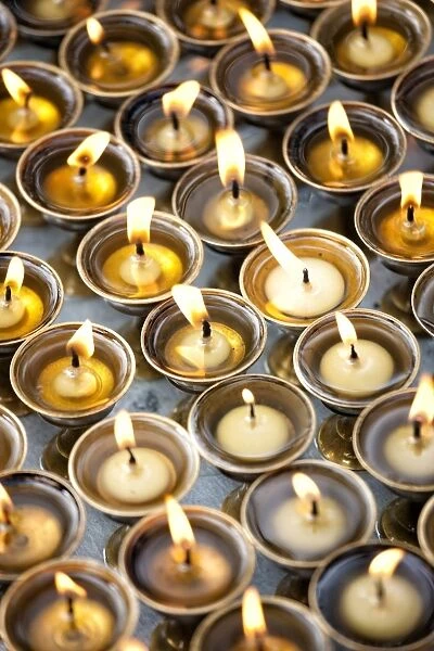 Prayer candles, Kathmandu, Nepal, Asia