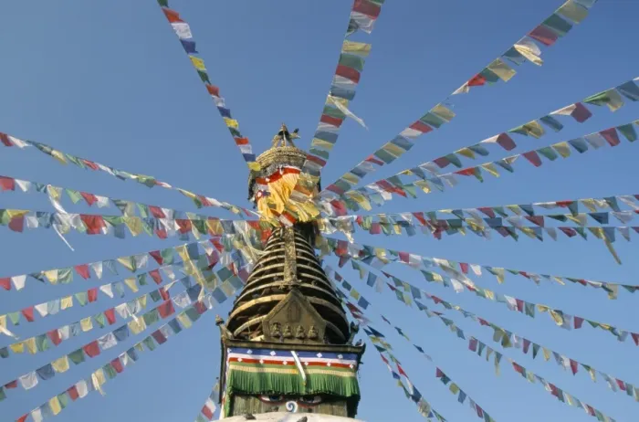 Framed Print : Prayer flags on Boudhanath stupa Framed Print : Prayer flags on Boudhanath stupa