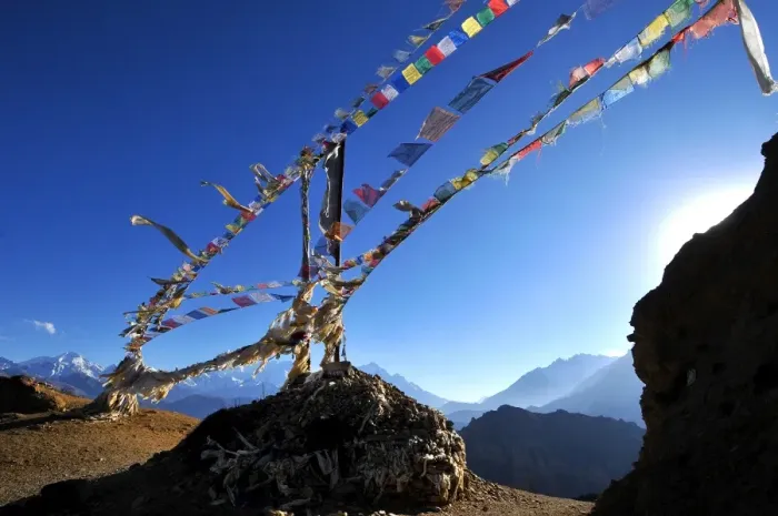 Framed Print : Prayer flags, Mustang, Nepal, Himalayas, Asia Framed Print : Prayer flags, Mustang, Nepal, Himalayas, Asia