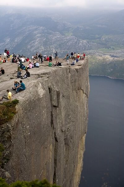 Preikestolen rock, Lysefjorden, Rogaland, Norway, Scandinavia, Europe