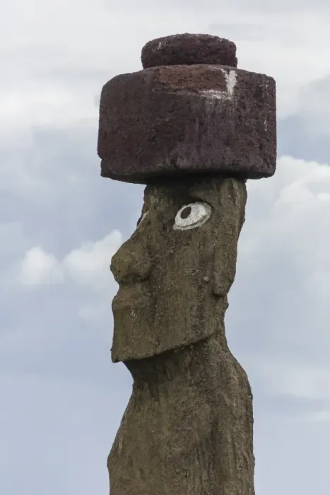 Framed Print : Preserved original moai in the Tahai Archaeological Zone, Rapa Nui National Park, UNESCO World Heritage Site, Easter Island (Isla de Pascua), Chile, South America