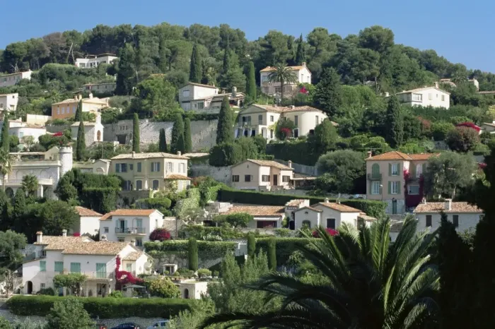 Framed Print : Prestigious hillside residences, St. Paul de Vence, Alpes-Maritimes, Provence