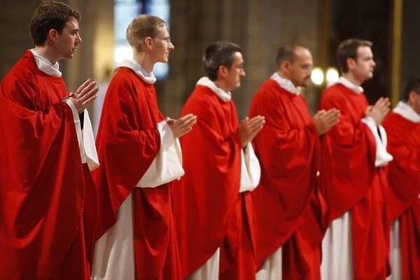 Priest ordinations at Notre Dame de Paris Cathedral, Paris, France, Europe