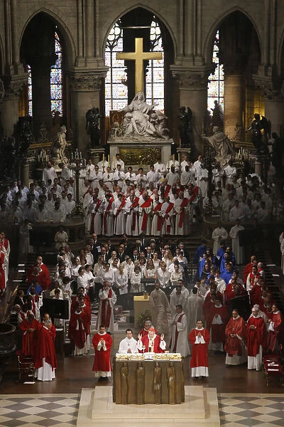 Priest Ordinations at Notre-Dame de Paris Cathedral, Paris, France, Europe