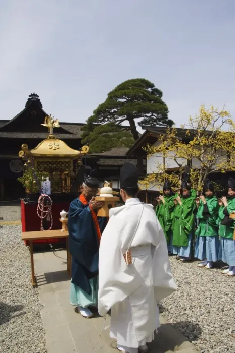 Framed Print : Priests in ritual procession at Takayama spring festival Framed Print : Priests in ritual procession at Takayama spring festival