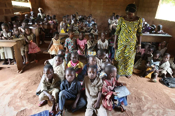 Primary school in Africa, Hevie, Benin, West Africa, Africa
