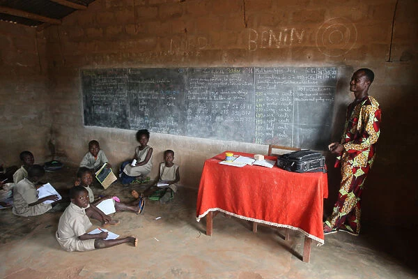 Primary school in Africa, Hevie, Benin, West Africa, Africa