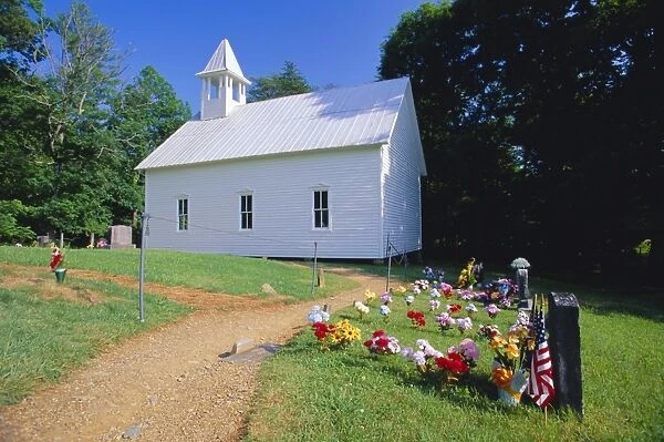 Primitive wooden Baptist church (built in 1887)