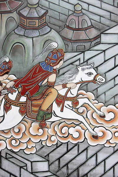 Prince Siddhartha escapes his palace, accompanied by Channa aboard his horse Kanthaka