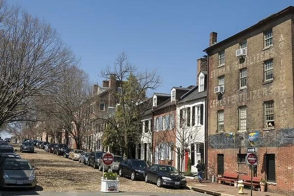 Prince Street also known as Captains Row in Old Town, Alexandria, Virginia, United States of America, North America