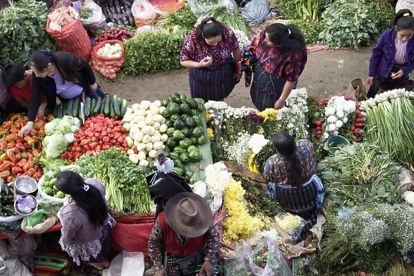 Produce market, Chichicastenango, Guatemala, Central America
