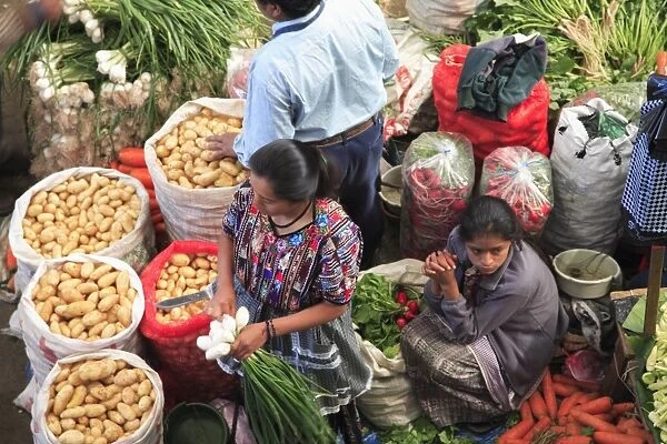 Produce market, Chichicastenango, Guatemala, Central America