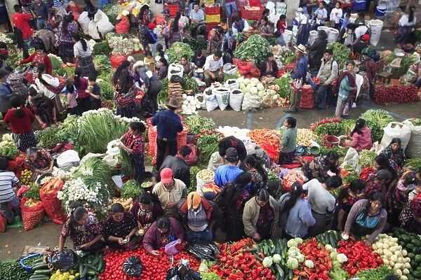 Produce market, Chichicastenango, Guatemala, Central America