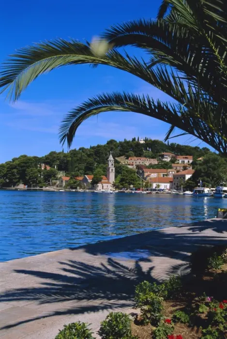 Framed Print : Promenade and harbour, Cavtat, Croatia, Europe Framed Print : Promenade and harbour, Cavtat, Croatia, Europe