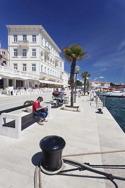 Promenade at the harbour of Porec, Istra, Croatia, Europe