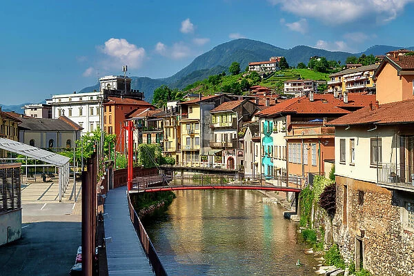 Promenade in the historic center, Omegna, Lake Orta, Verbania district, Piedmont, Italian Lakes, Italy, Europe