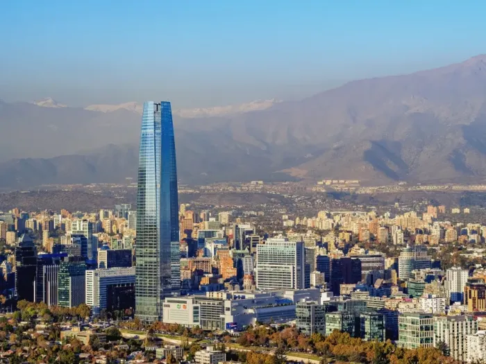 Framed Print : Providencia with Gran Torre Santiago seen from the Metropolitan Park, Santiago, Chile Framed Print : Providencia with Gran Torre Santiago seen from the Metropolitan Park, Santiago, Chile