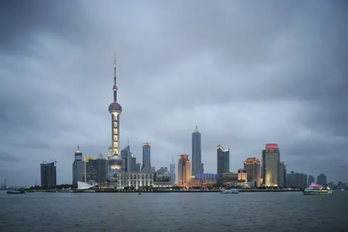 Framed Print : Pudong district and the Oriental Pearl Tower, Shanghai, China, Asia