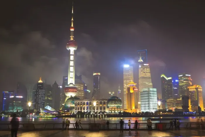 Framed Print : Pudong skyline at night across the Huangpu River, Oriental Pearl tower on left, Shanghai, China, Asia Framed Print : Pudong skyline at night across the Huangpu River, Oriental Pearl tower on left, Shanghai, China, Asia