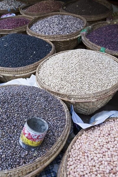 Pulses in the market, Monywa, Sagaing, Myanmar, Southeast Asia