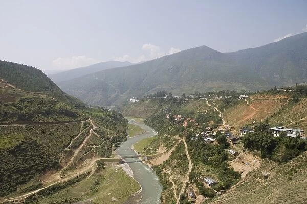 Puna Tsang river, near the village of Wangdue Phodrang, Bhutan, Asia