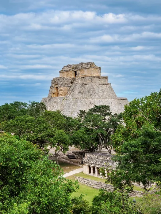Framed Print : Pyramid of the Fortune-teller or Pyramid of the Magician, elevated view, Uxmal, Yucatan State, Mexico Framed Print : Pyramid of the Fortune-teller or Pyramid of the Magician, elevated view, Uxmal, Yucatan State, Mexico
